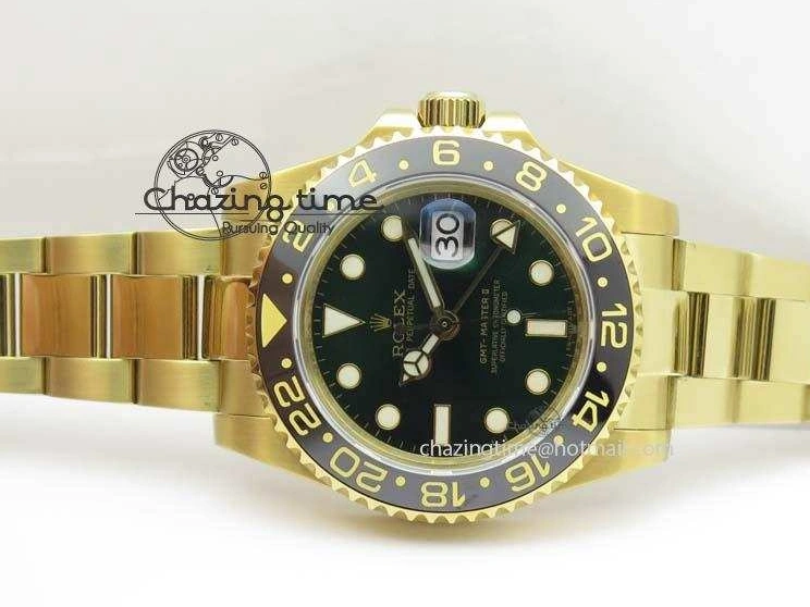 MiroTime 0216 SportInspired GMT-Master II 116718LN YG Bp-Maker Green Dial Ceramic Bezel On YG Bracelet A 3777